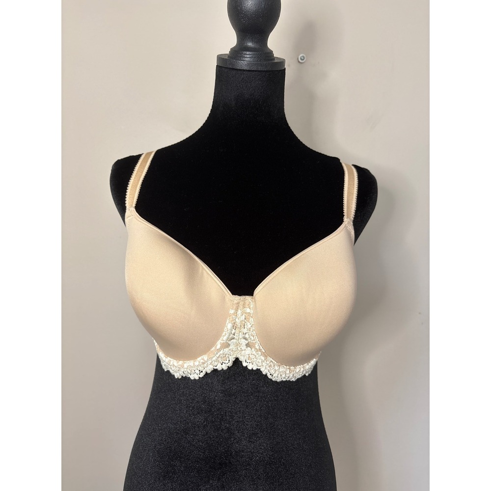 Wacoal Embrace Lace T-Shirt Bra 34DD Sand Ivory Underwire Contour 853191